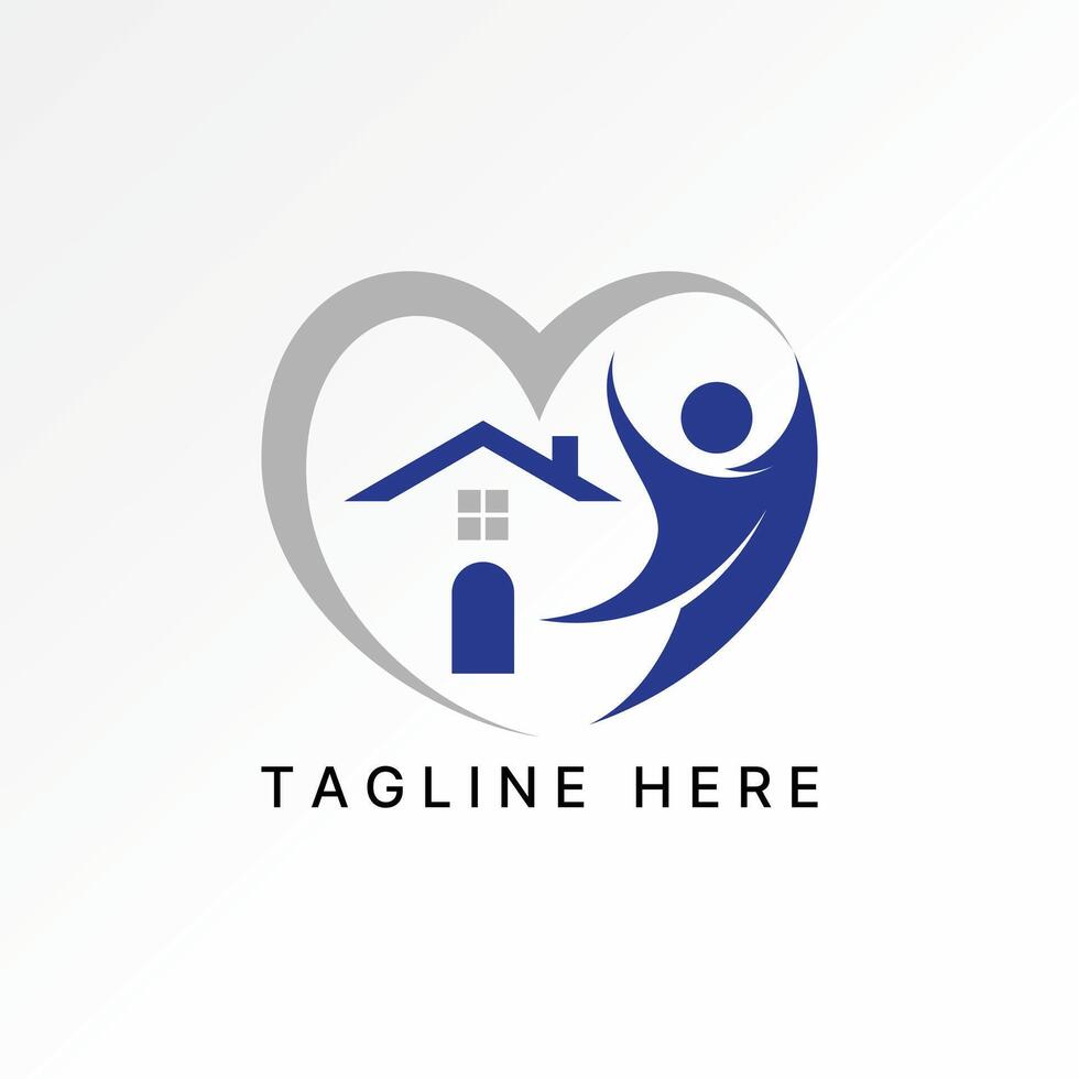 Logo design graphic concept abstract creative premium stock swoosh love roof house living active happy on shield. Related funs support property vector