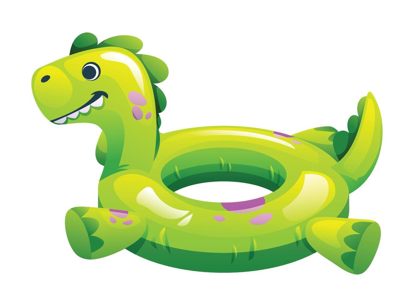 Dinosaur shaped inflatable pool float. cartoon illustration vector