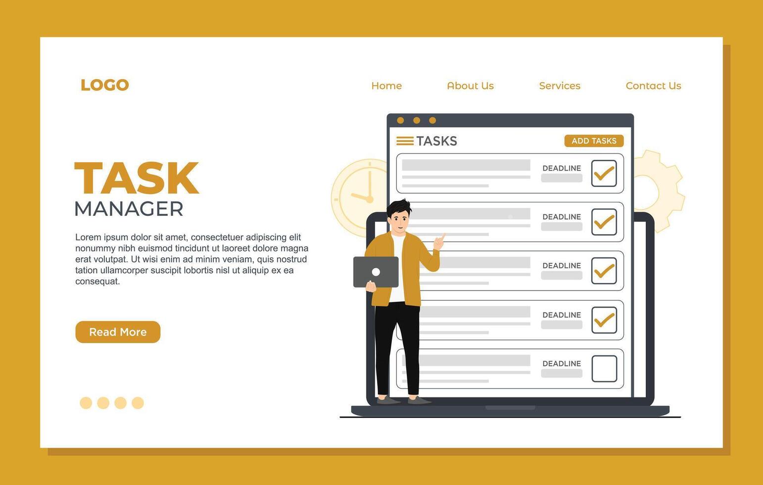 Flat design illustration concept of Task management website and application development. vector