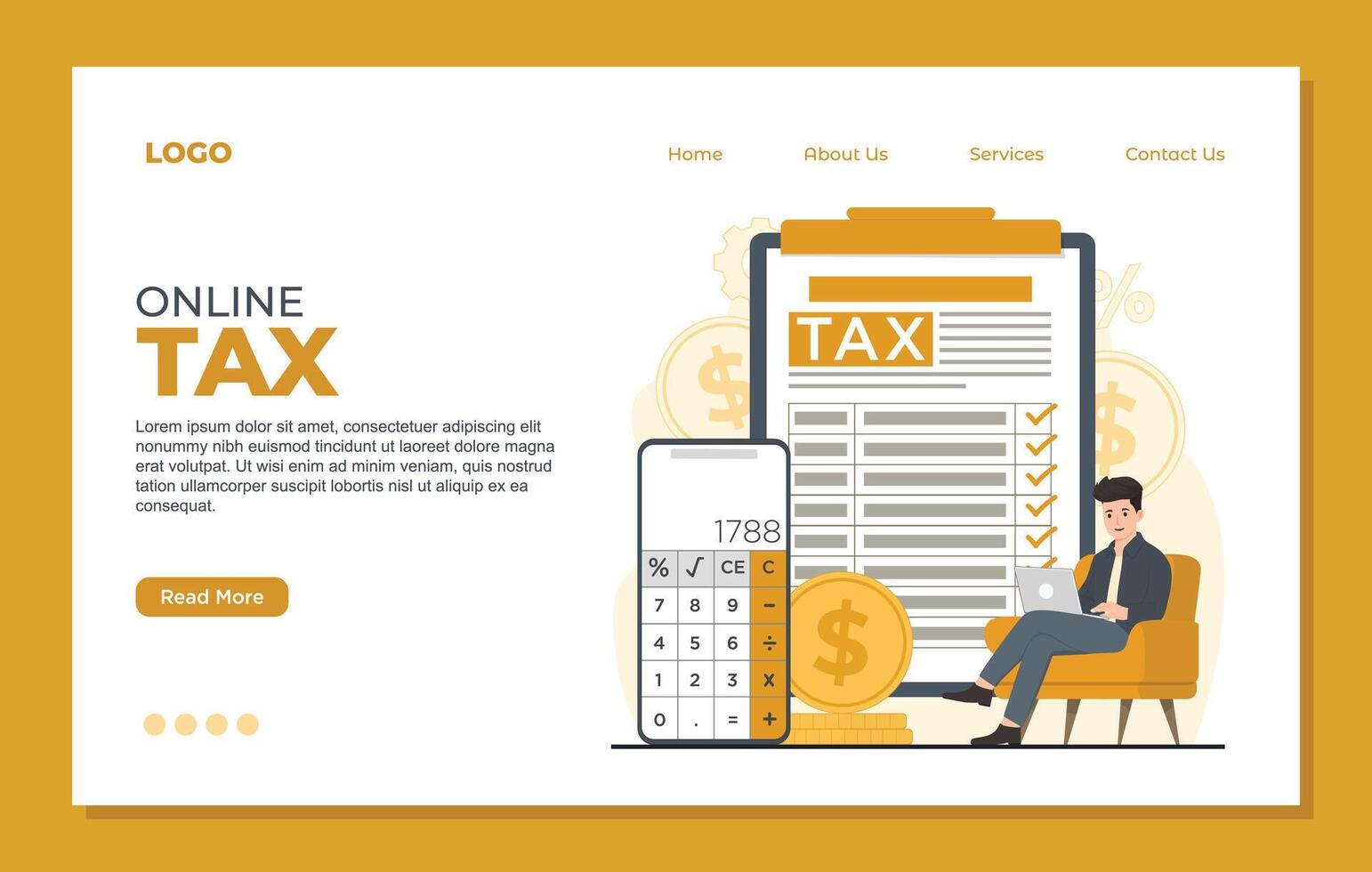 Online Tax Landing Page Templates Unlocking the Potential of Your Business vector