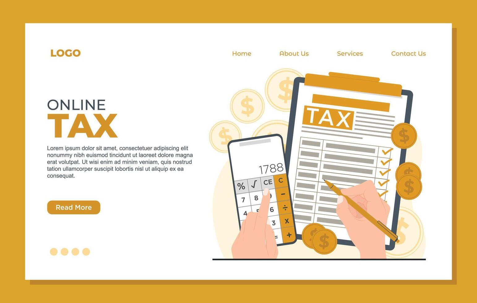 Make Your Tax Landing Page Stand Out with a Template vector