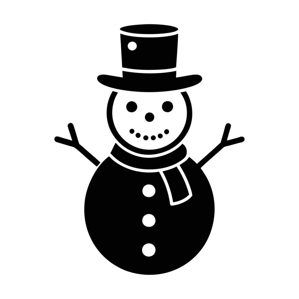 Cheerful Snowman Illustration vector