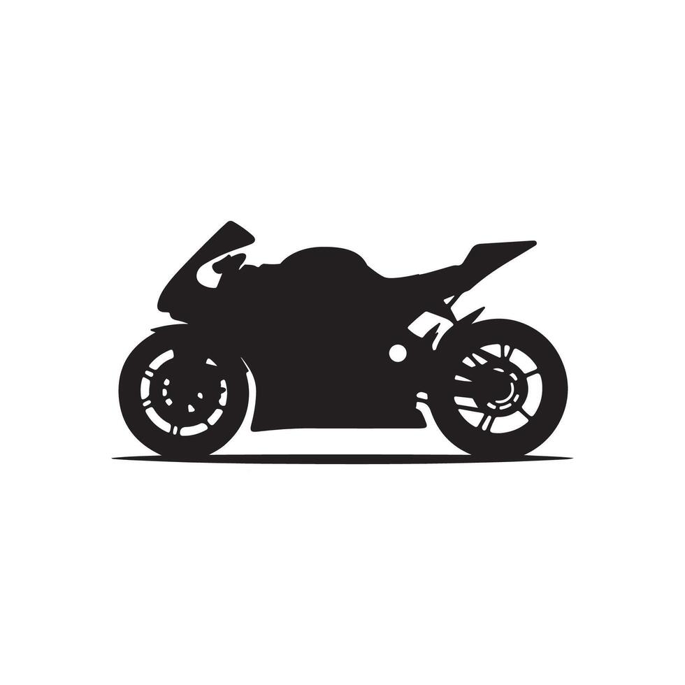 Simple motorbike silhouette with white background vector