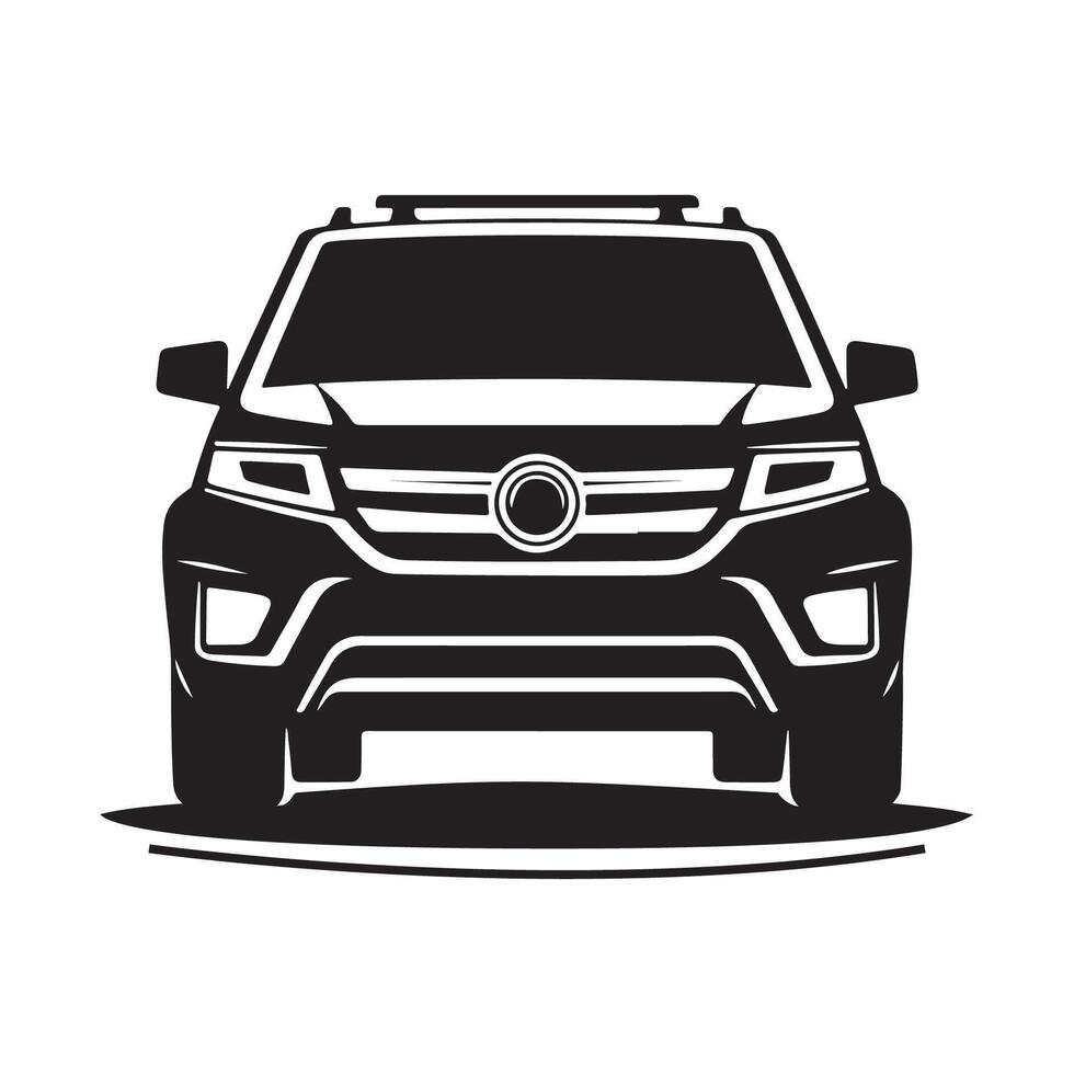 Minimalistic Car Silhouette On White Background vector