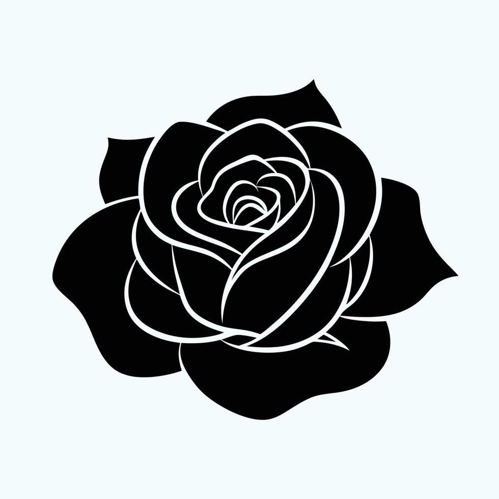 Flower Rose silhouette logo isolated on background vector