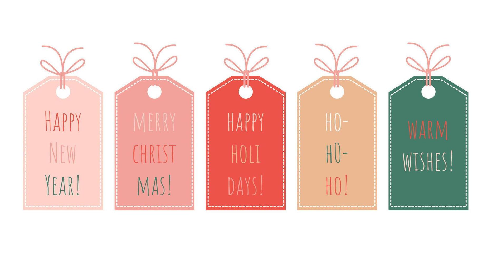 set of labels for gifts and sale with holiday greetings. vector
