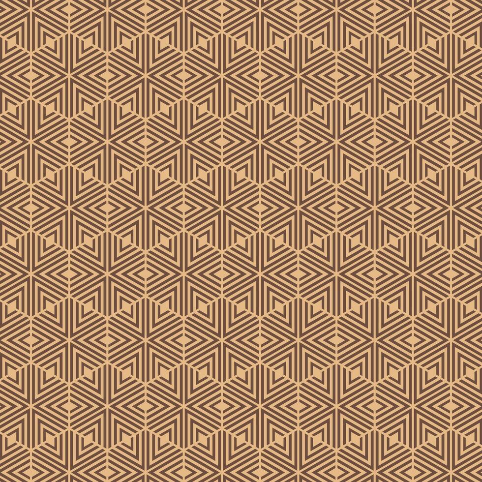 geometric folklore ornament. Tribal ethnic design texture. Seamless striped pattern hexagon style. Figure tribal embroidery. triangle pattern, brown background. vector