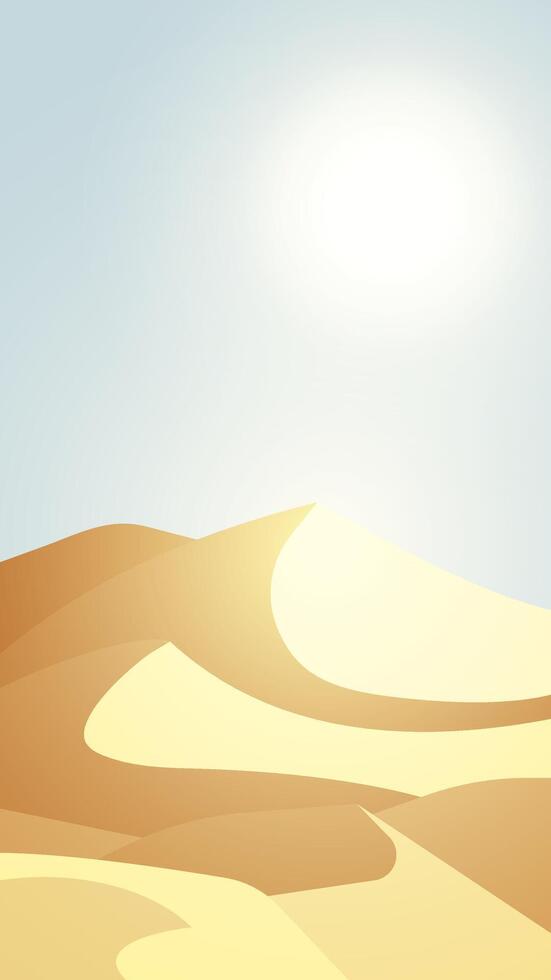 Cover wallpaper for smartphone desert daytime sun shines vertical vector