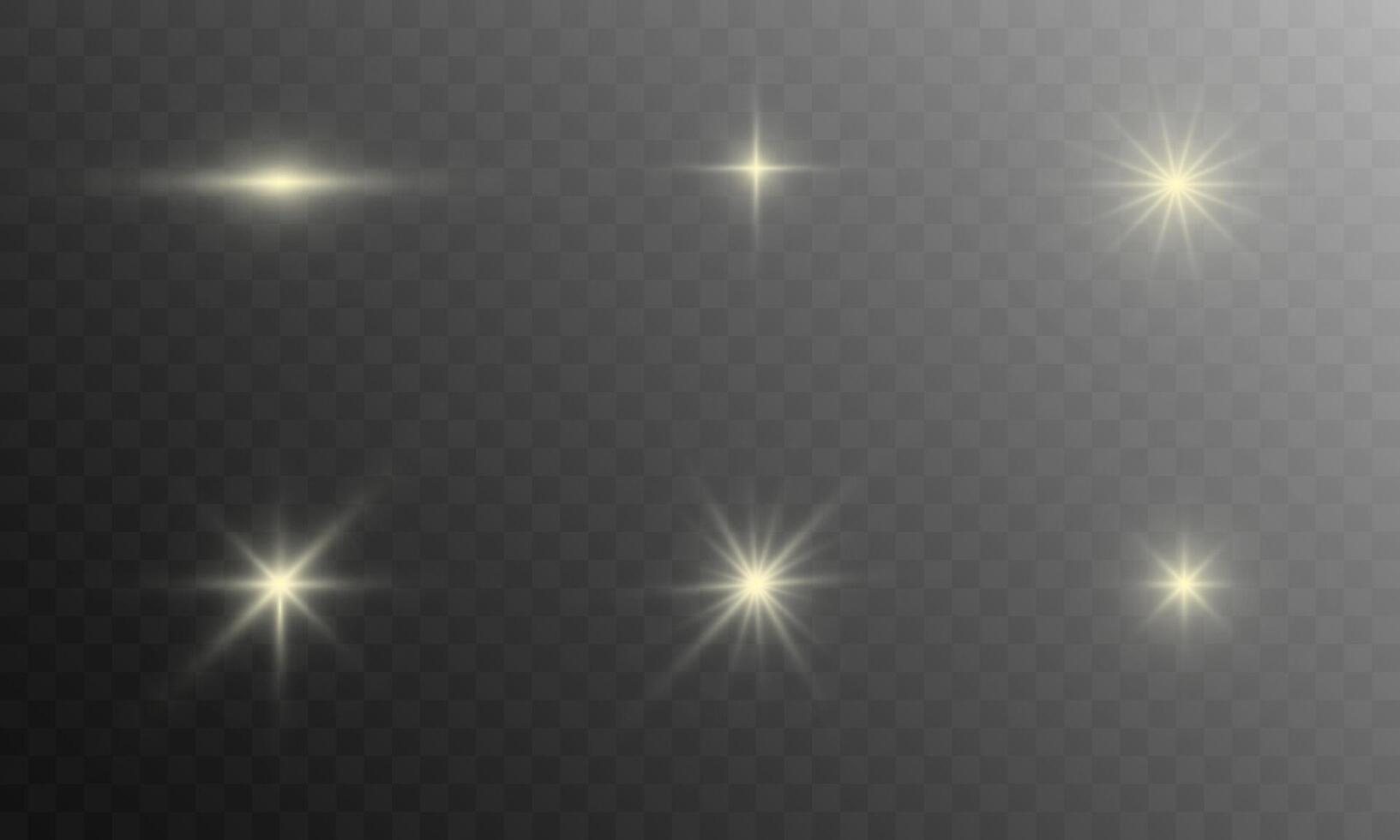 Glowing shining gold stars glare sparkles on a dark background vector