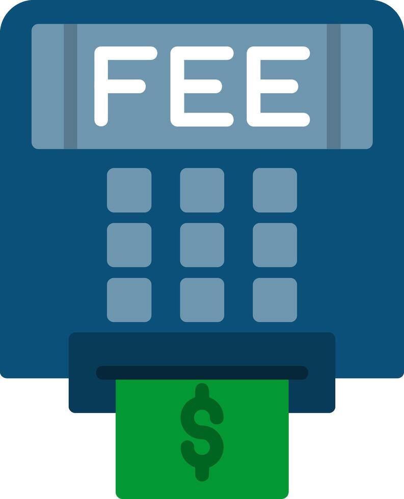 Atm Fees Flat Icon vector