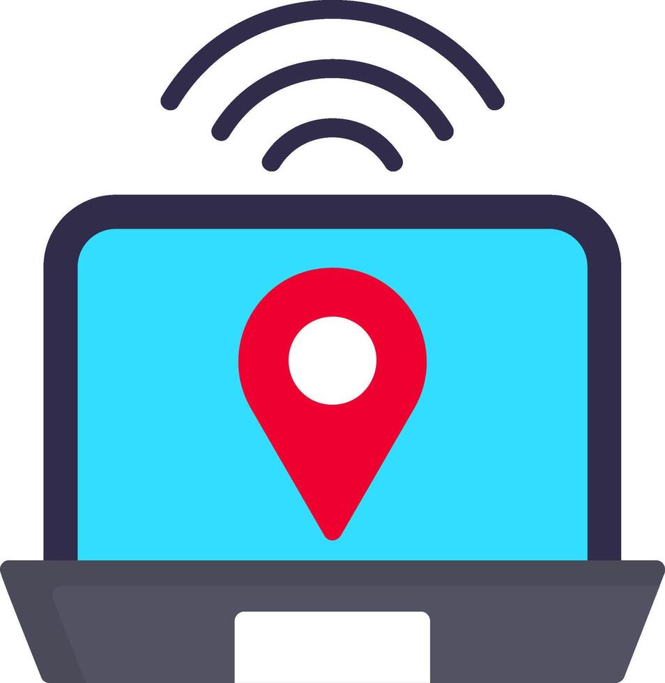 Digital Nomad Hub Flat Icon vector