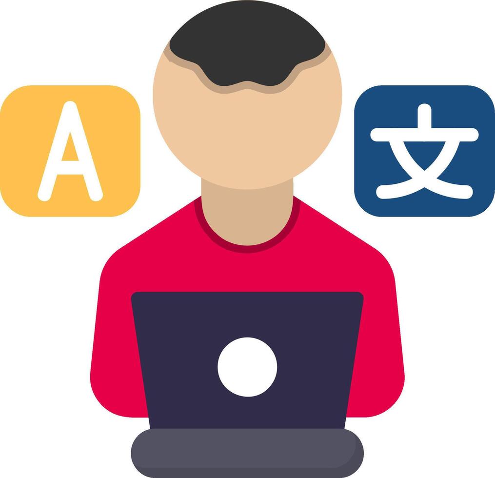 Freelance Translator Flat Icon vector