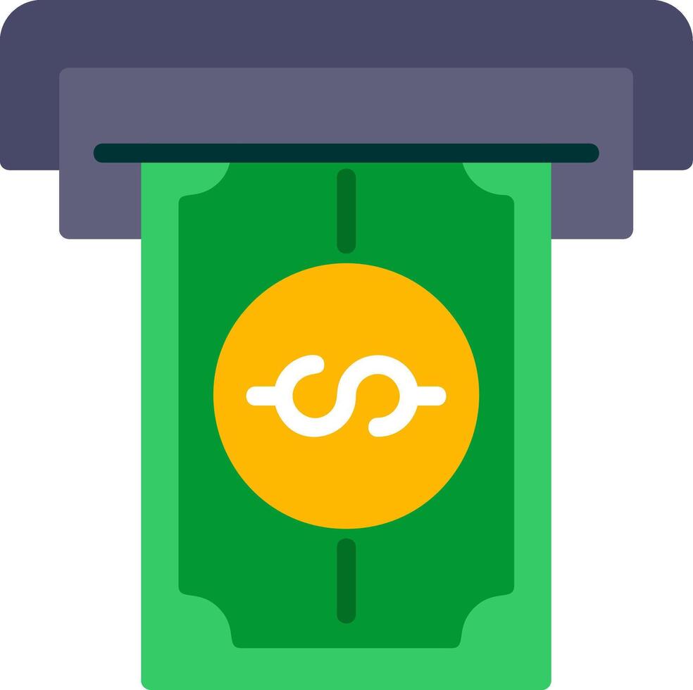 Cash Withdrawal Flat Icon vector