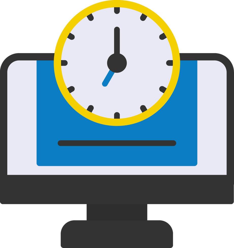 24 7 Monitoring Flat Icon vector