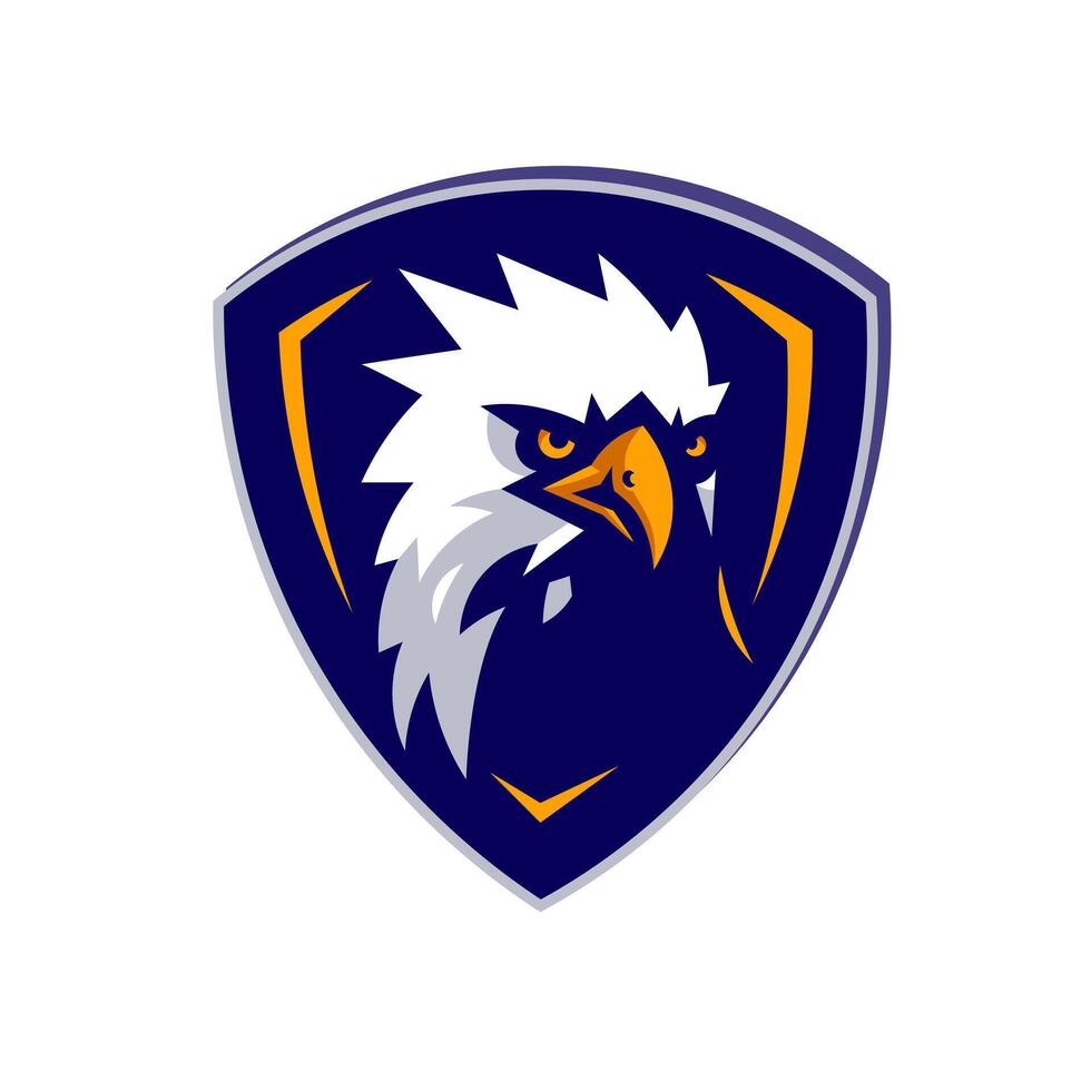 Eagle in Shield mascot logo vector