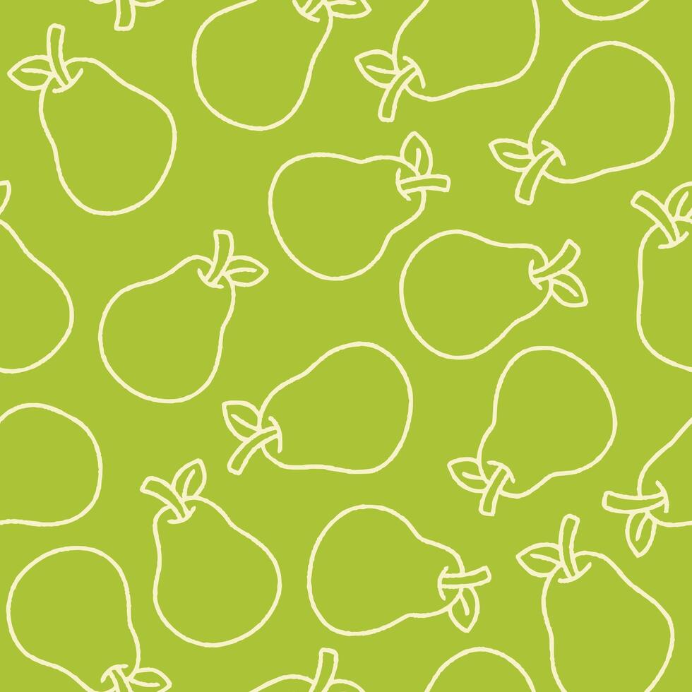 Outline Bunch of Pear Seamless Pattern illustration Design vector