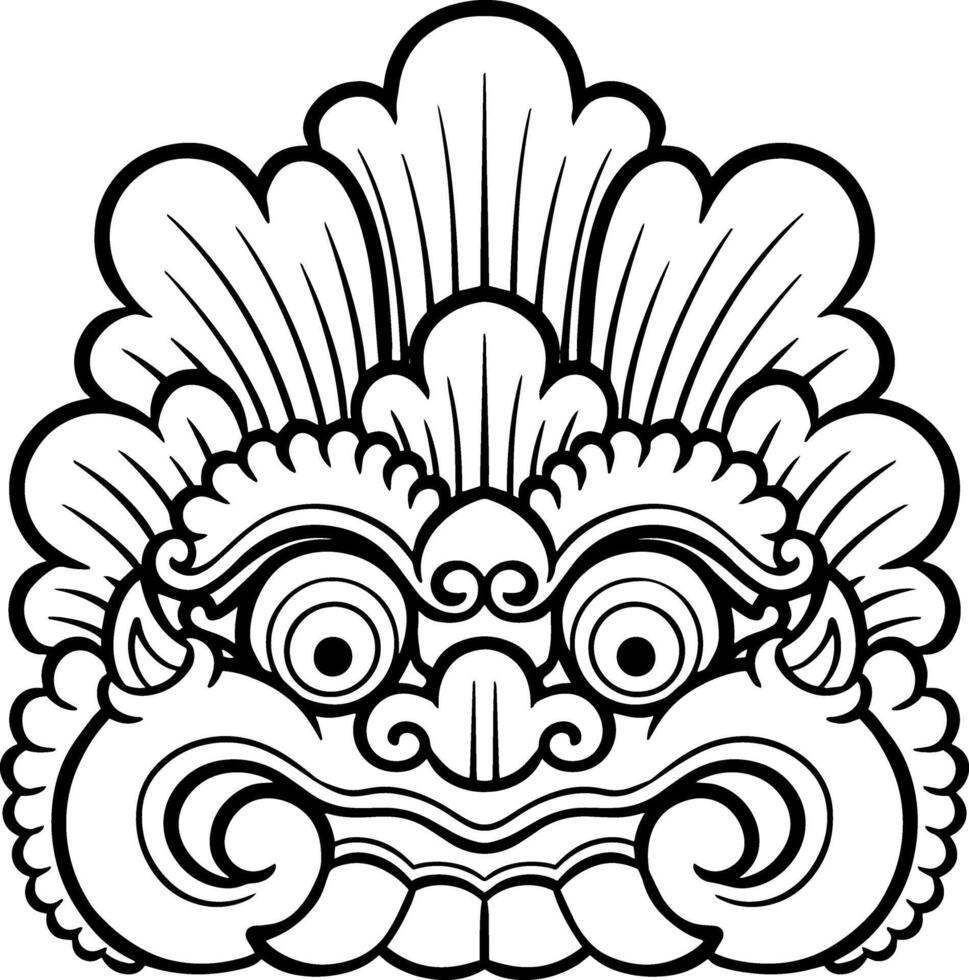 Balinese ornament decoration line art vector