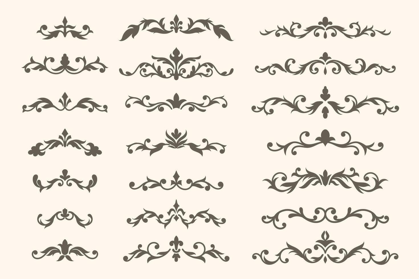 Set of Elegant horizontal borders vector