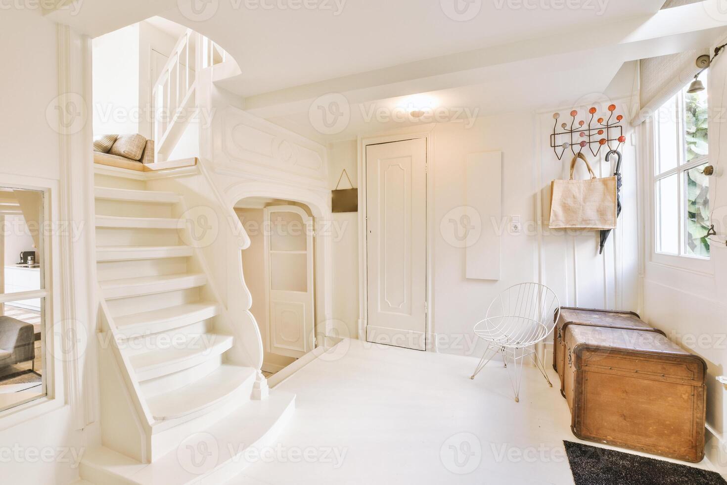 A white staircase photo