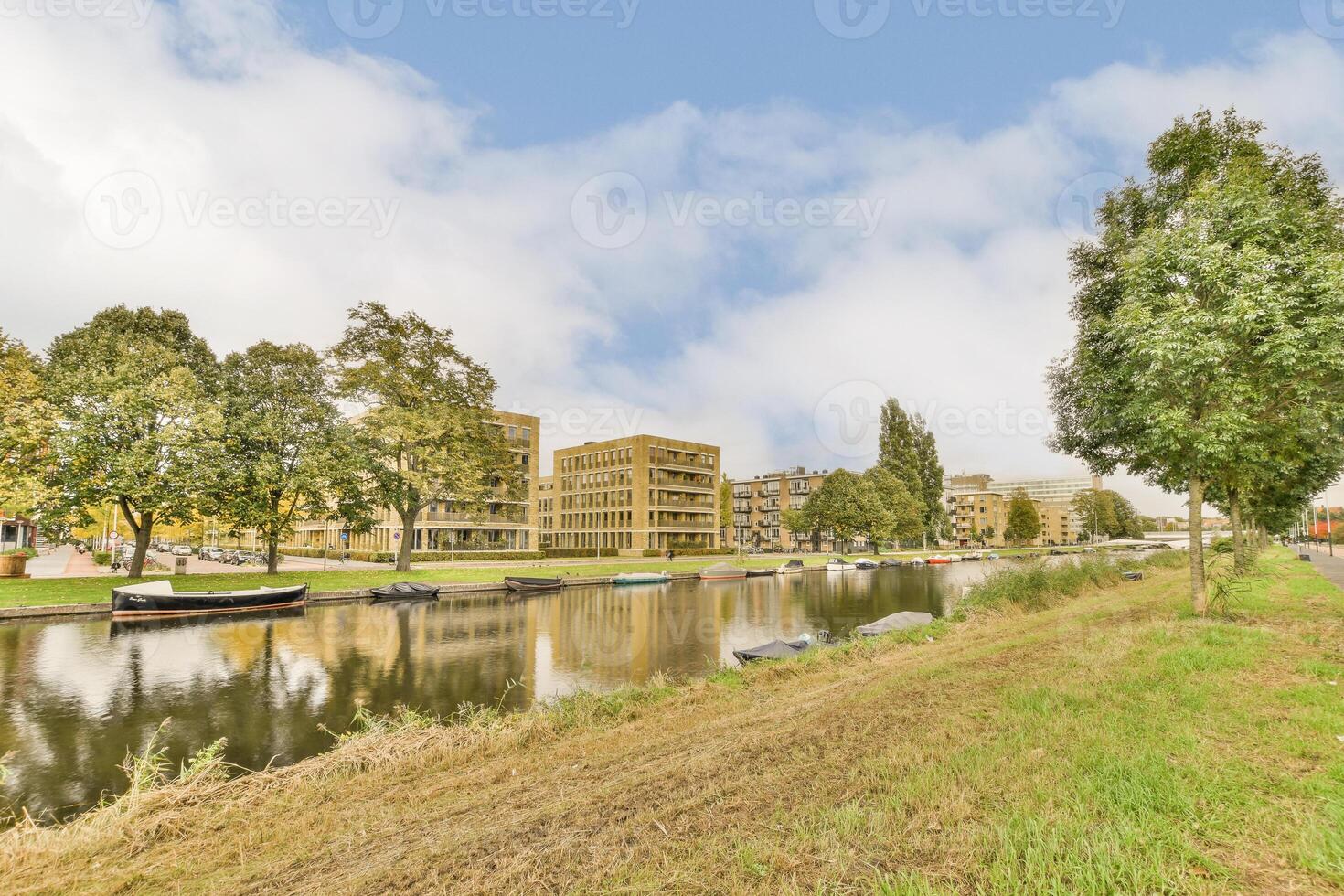 A river with boats on it photo