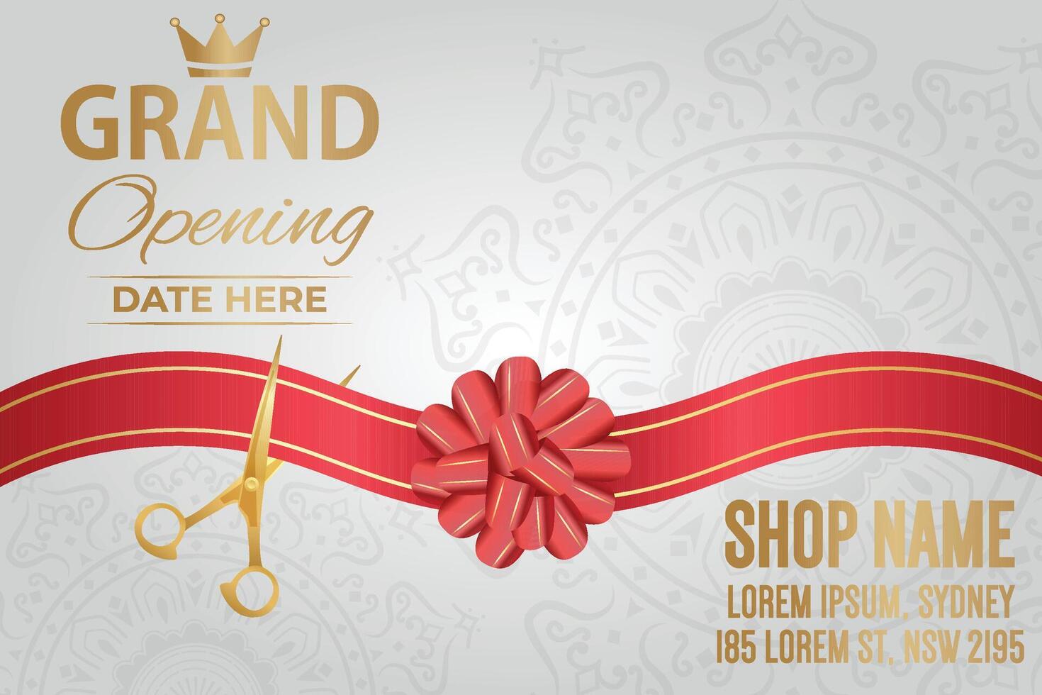 Luxury Grand Opening Banner with mandala pattern background vector