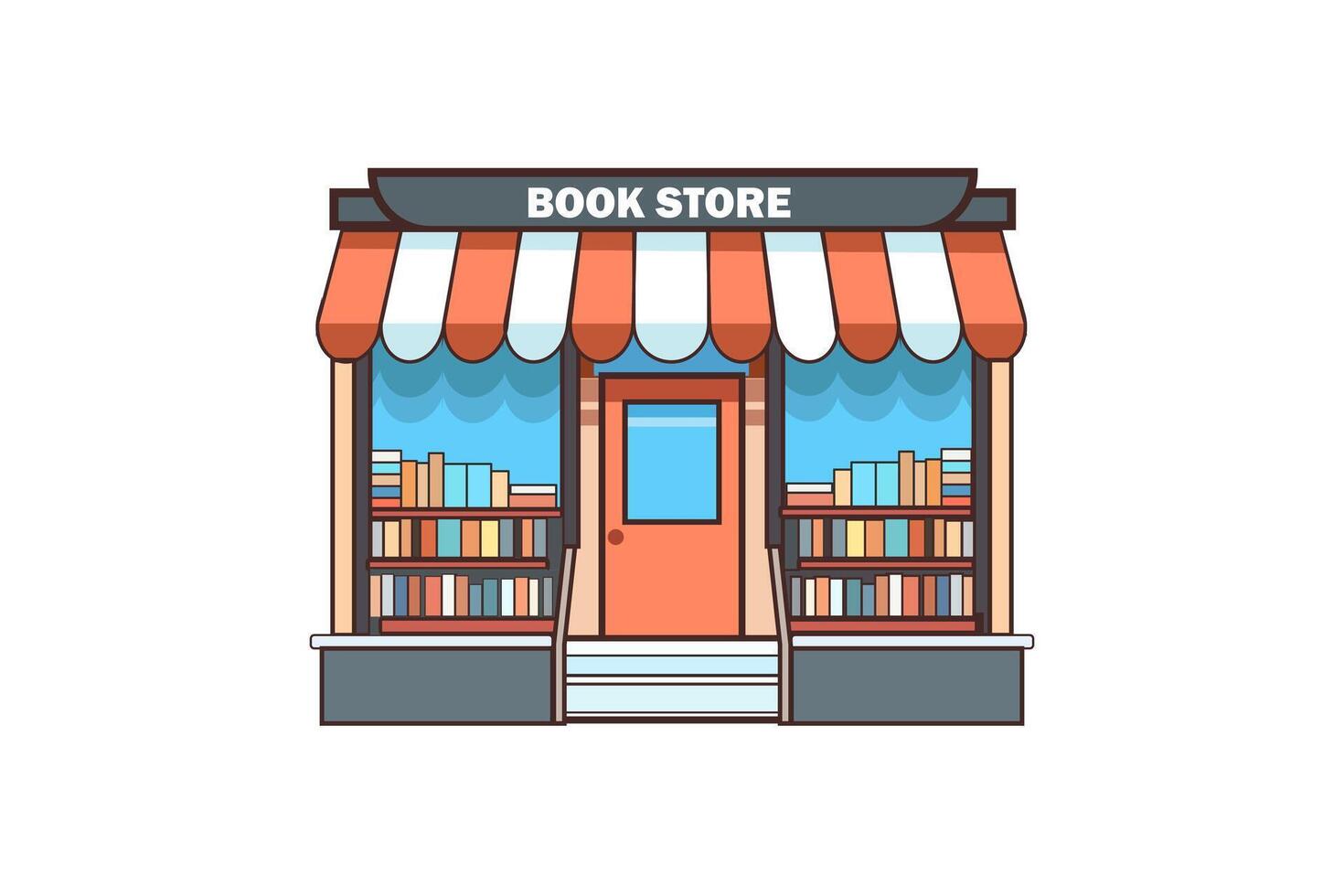 Cute illustration of a cozy bookstore. Perfect for creating designs for children's books, reading promotions, and retail branding. vector