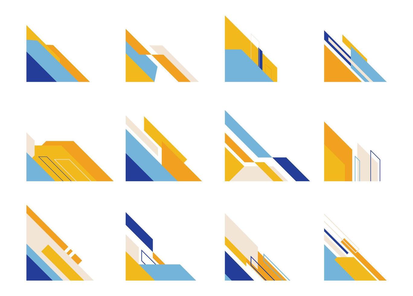 Modern Abstract Corner Shape for Banner Decoration, Illustration vector