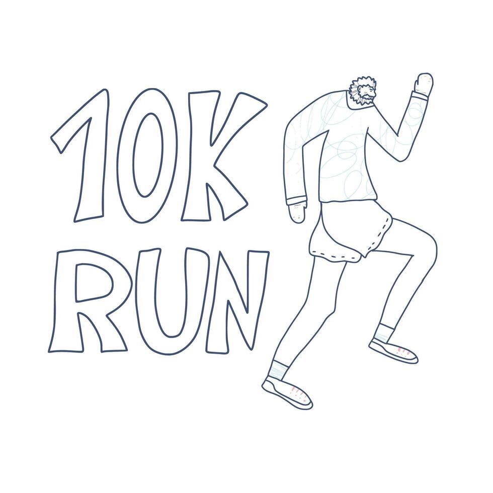 10 k run text isolated. text illustration. vector