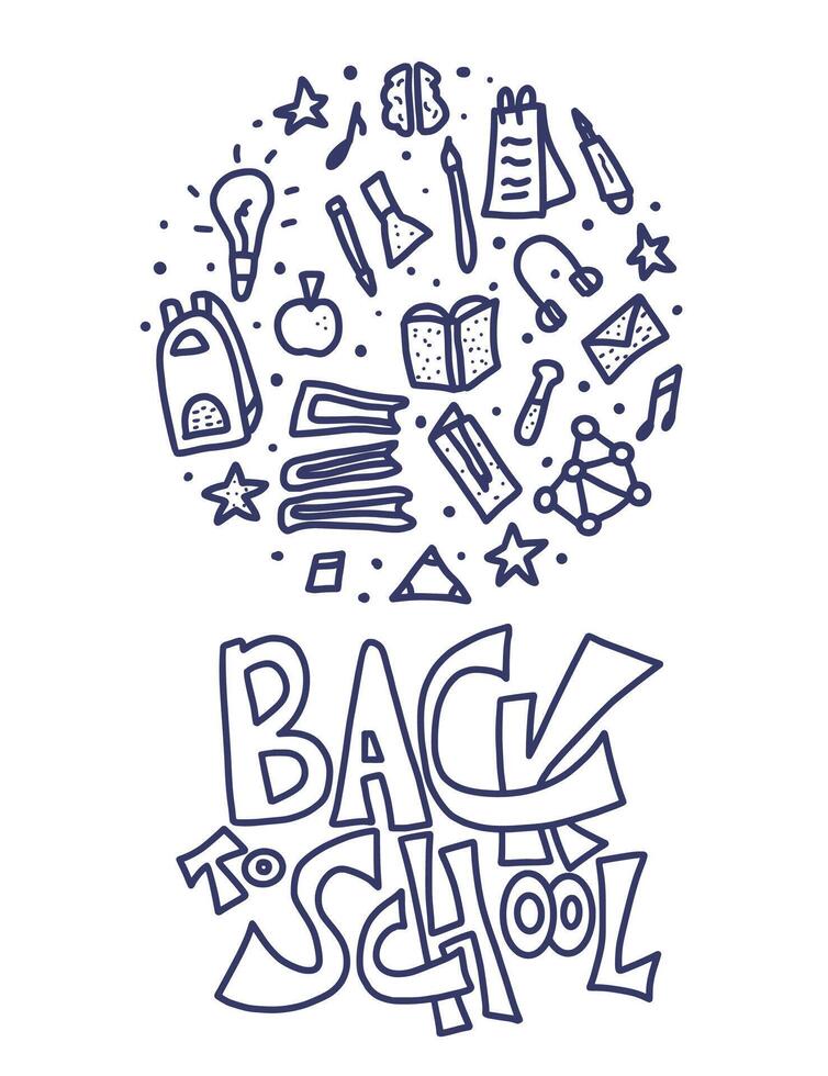 Back to school text for banner. illustration. vector