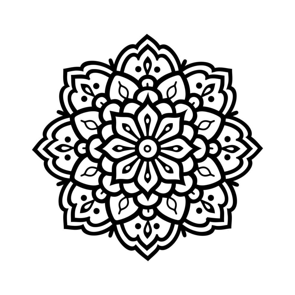 A simpler, minimalist mandala with bold lines and fewer intricate details, perfect for those who prefer a clean and modern style. vector