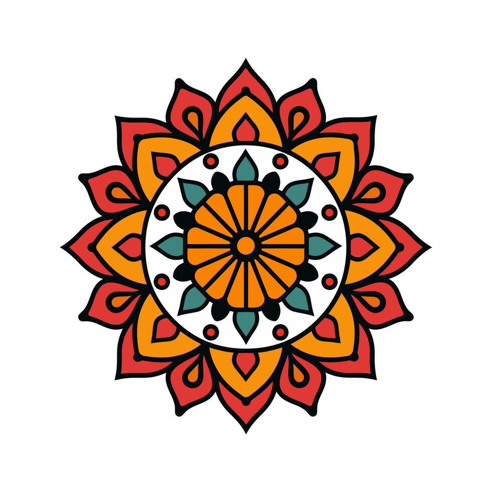 A beautifully intricate floral mandala design, perfect for detailed coloring with fine linework and organic patterns. vector