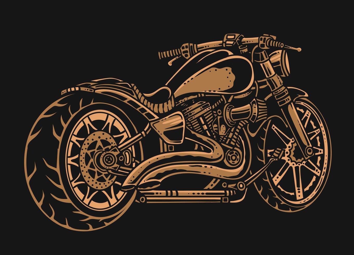 Cruiser Motorcycle, vintage motorcycle , template illustration vector
