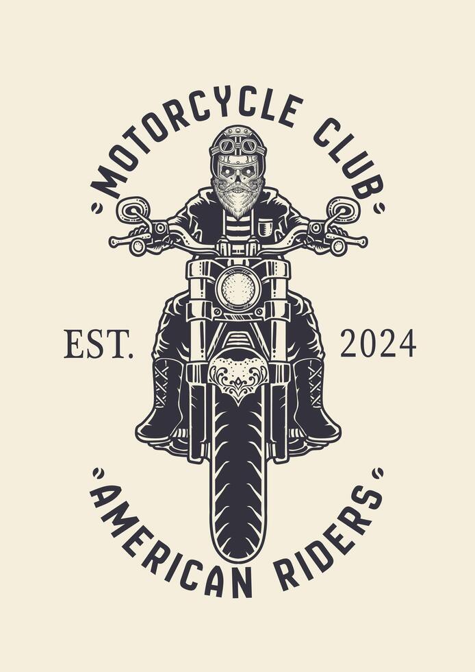 Vintage motorcycle club logo. Eps 10 vector