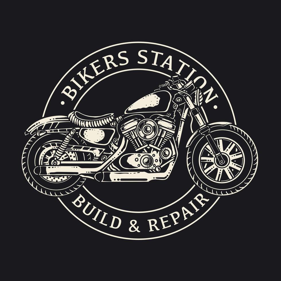 Vintage motorcycle club logo. Eps 10 vector