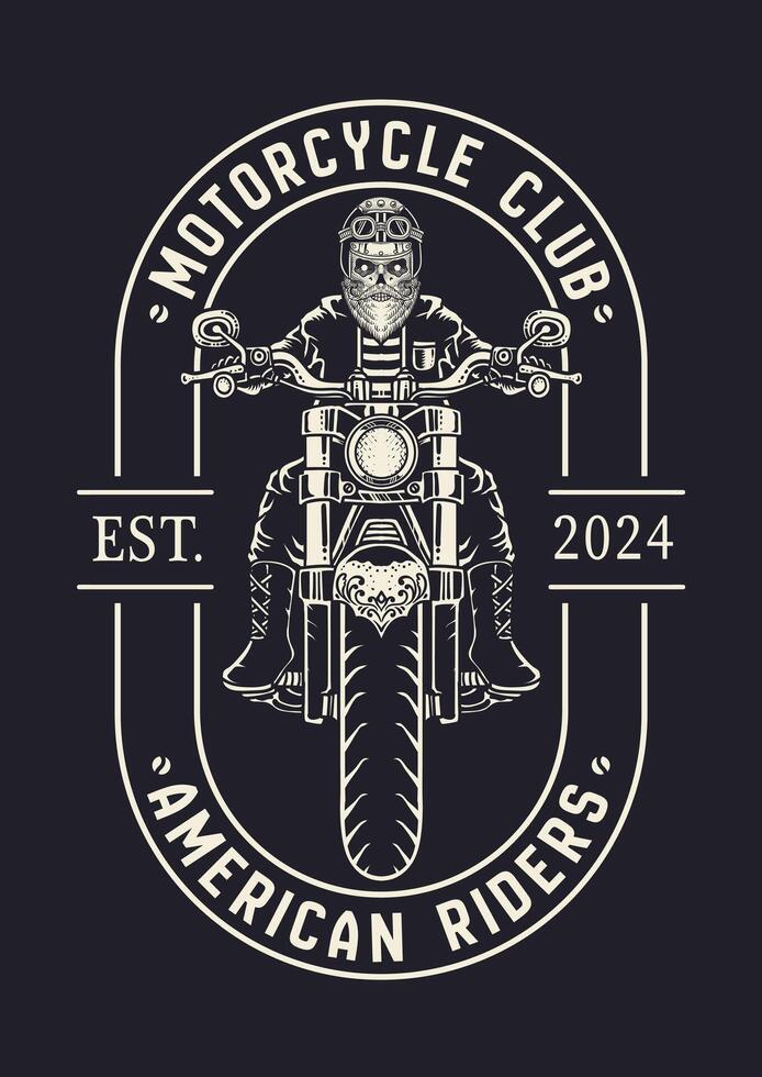 Vintage motorcycle club logo. Eps 10 vector