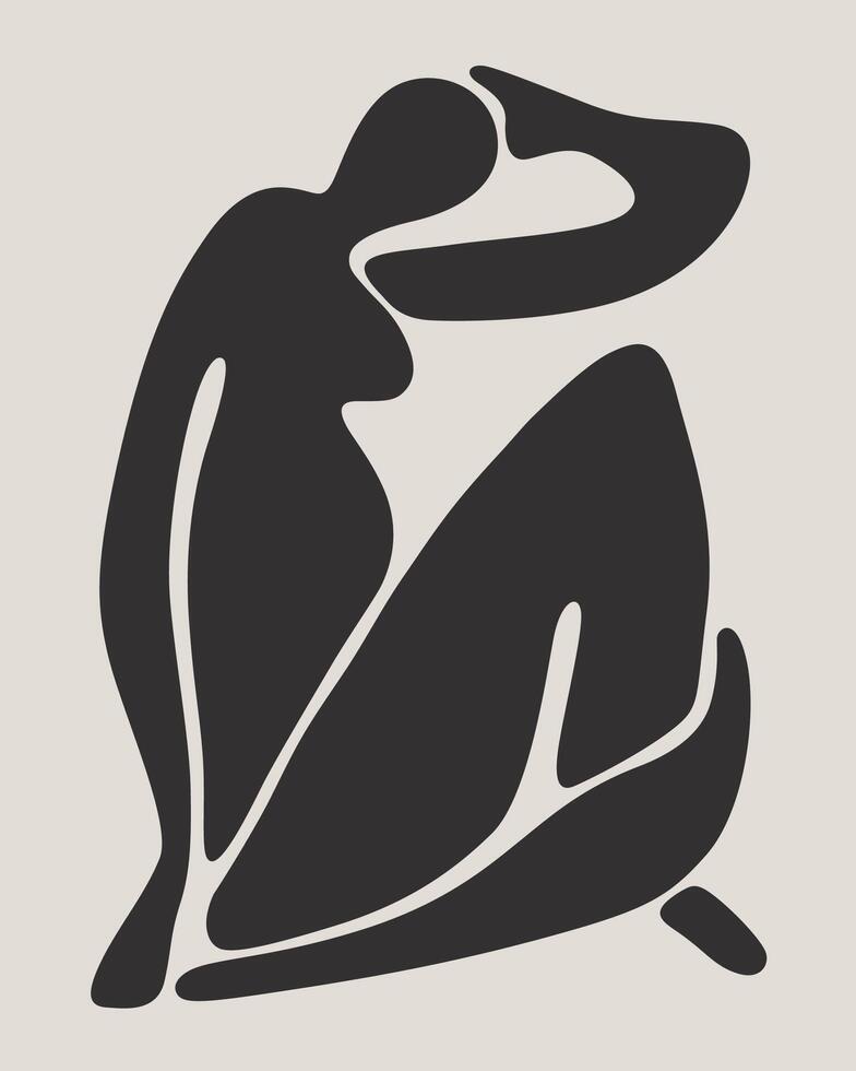 contemporary silhouette of human body vector