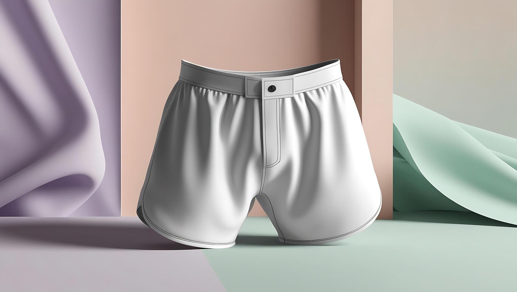 Stylish Purple Sports Shorts on Smooth Multicolored Background - Perfect for Activewear and Fitness photo