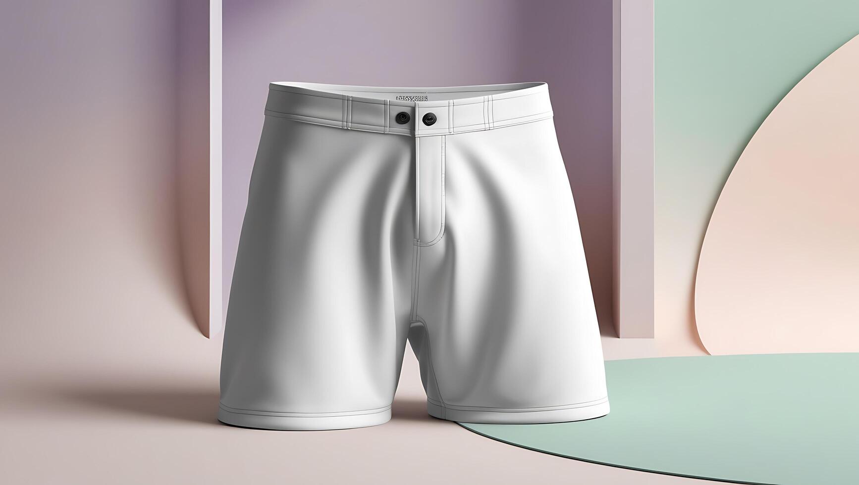 Stylish Purple Sports Shorts on Smooth Multicolored Background - Perfect for Activewear and Fitness photo