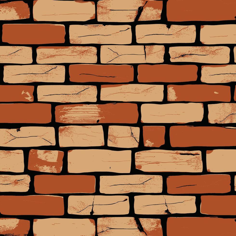 Textured Brick Wall Pattern Design vector