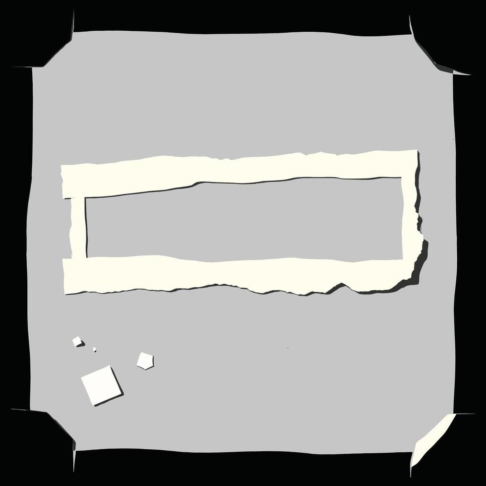 Cut-Out Paper Frame with Gray Background and Torn Edges vector