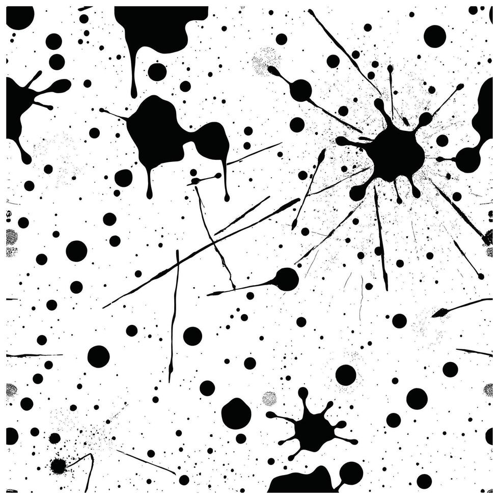 Black Splash and Dot Design on White Background vector