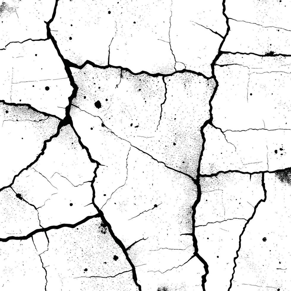 Textured Cracked Surface with Black Ink Splatter vector