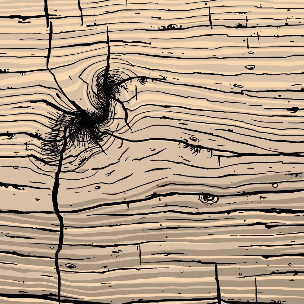 Textured Wood Surface with Distinct Knots and Cracks vector