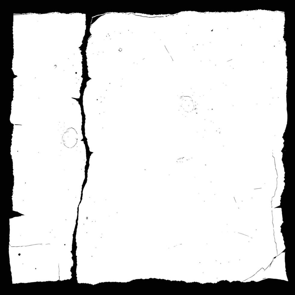 Distressed White Paper with Torn Edges on Black Background vector