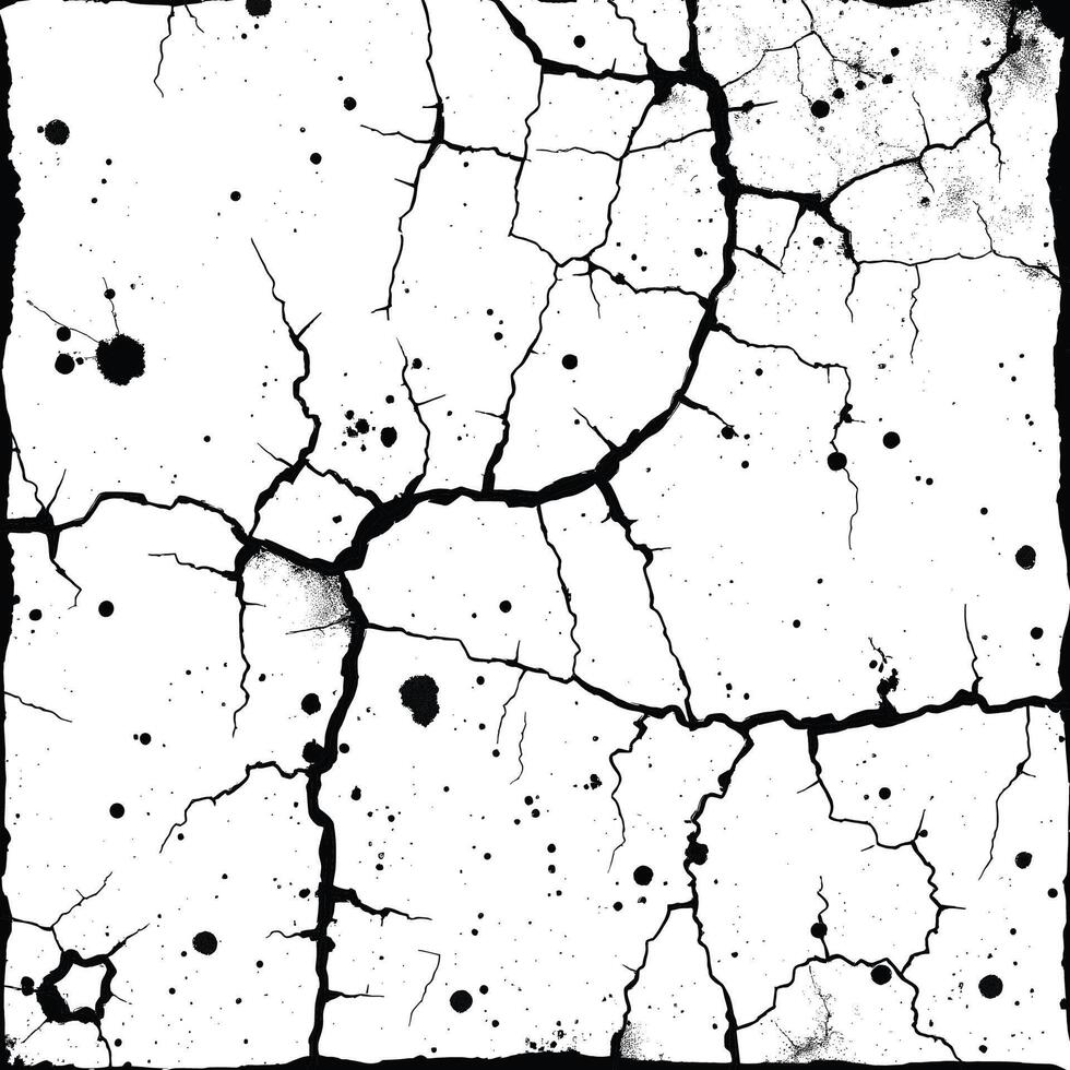 Cracked Surface Texture with Ink Splatter Design vector