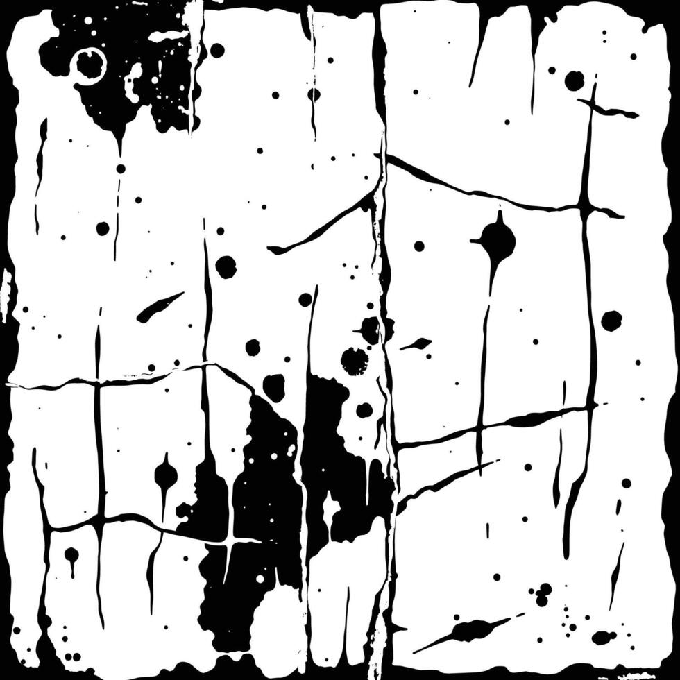 Abstract Black and White Splatter and Crack Design vector