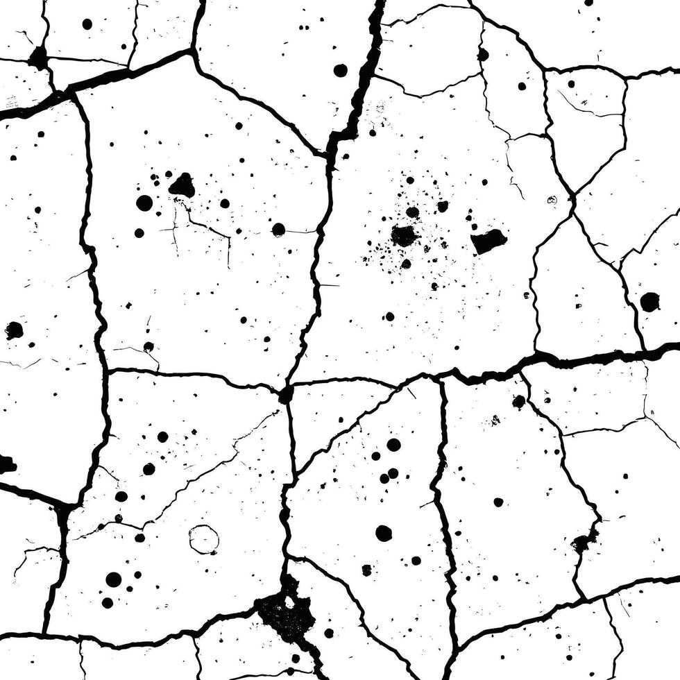 Cracked Surface with Black Ink Spot Accents vector