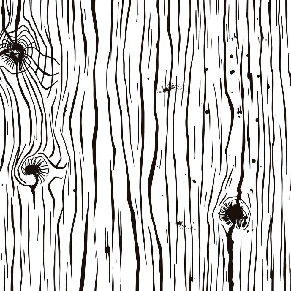 Detailed Black and White Wood Grain with Knots vector