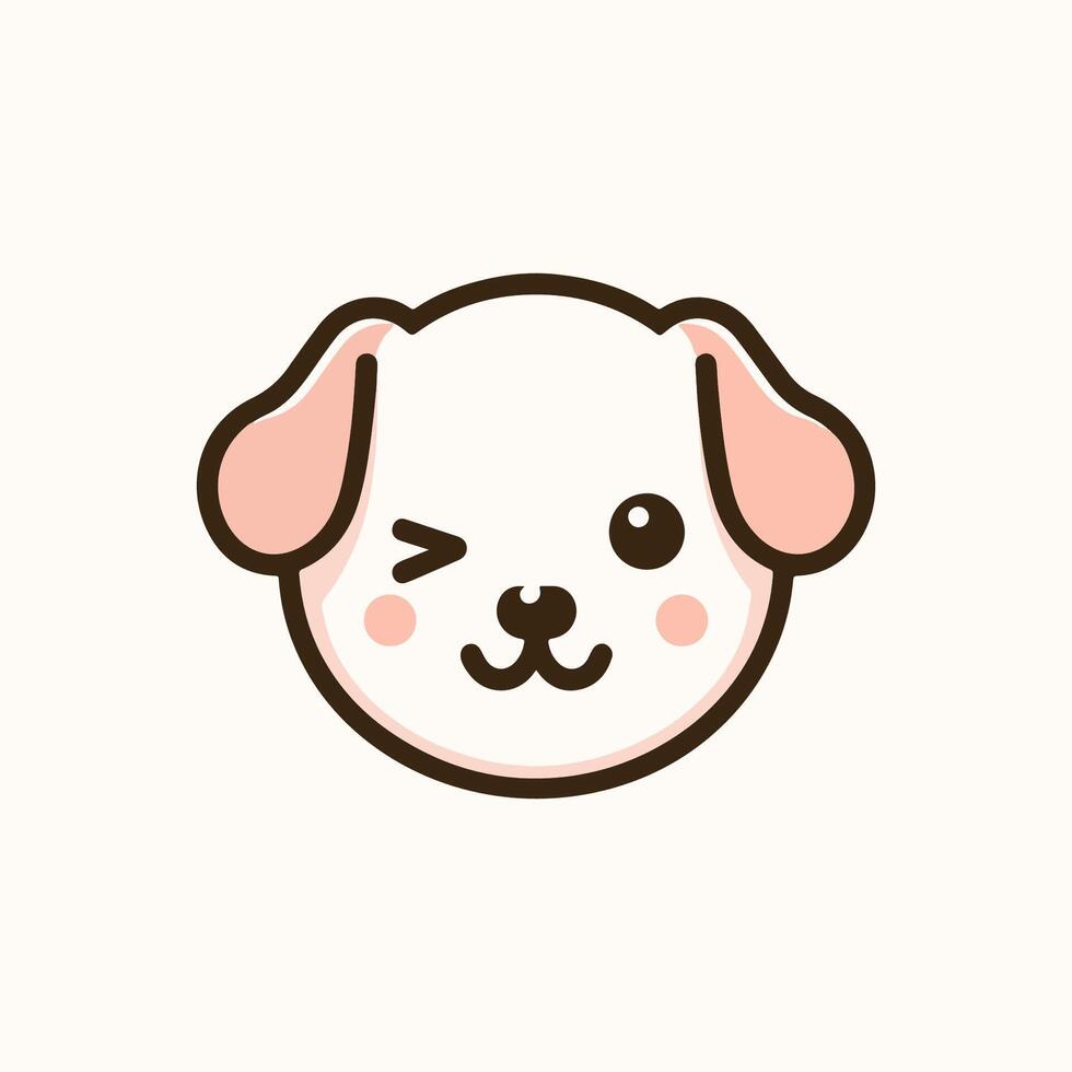 A cute dog face with a big smile vector