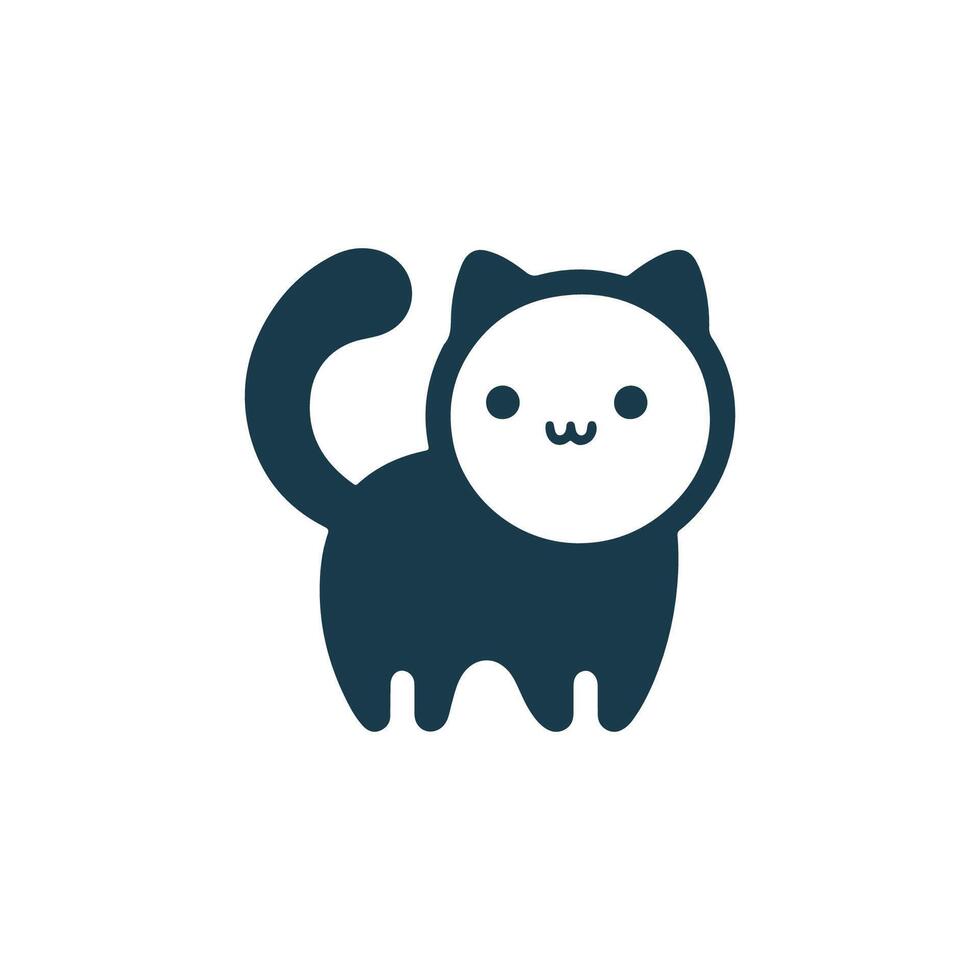 A black cat icon on a white background vector